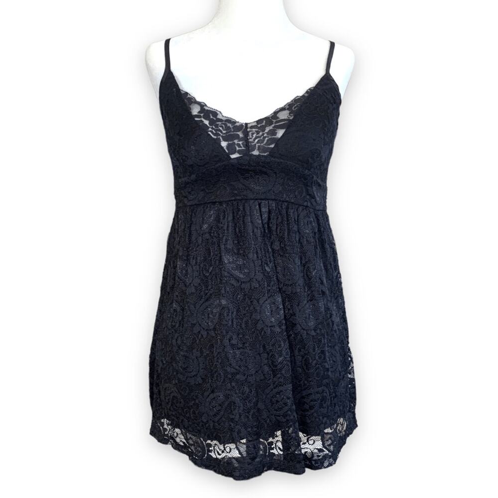 Y2K Whimsigoth Fairy Grunge Dark Romance Ethereal Sheer Lace Cami Babydoll Top